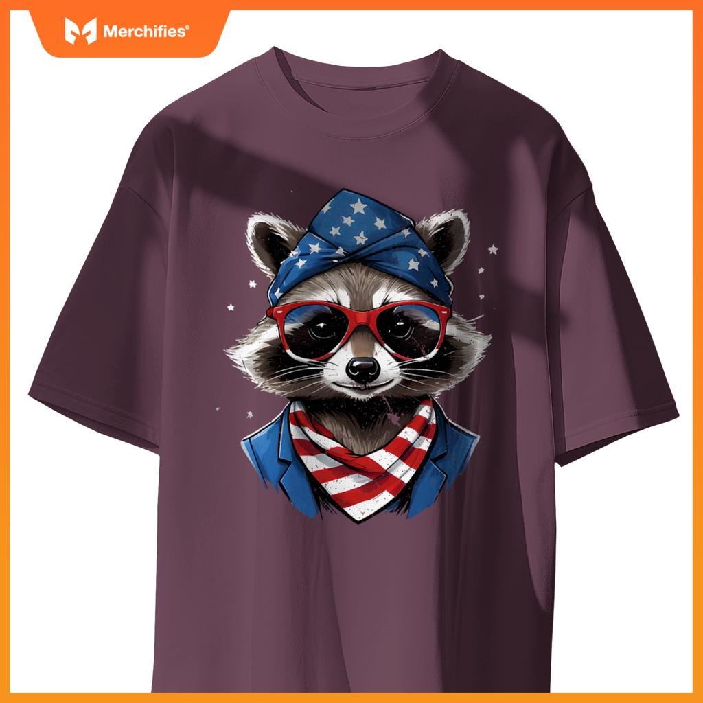 Patriotic raccoon 4th of july american flag trash panda T-Shirt