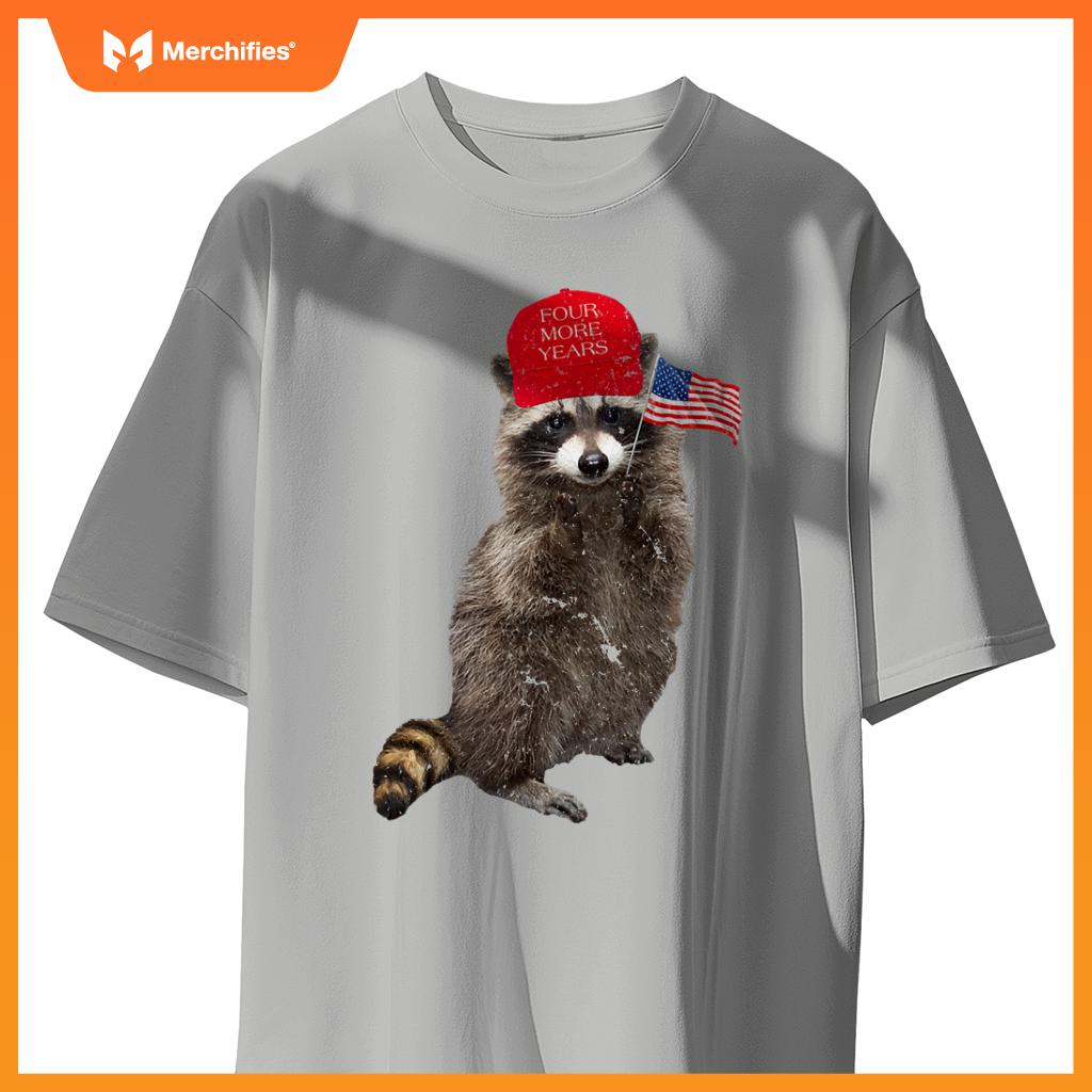 Patriotic trump raccoon with usa flag  2020 election T-Shirt