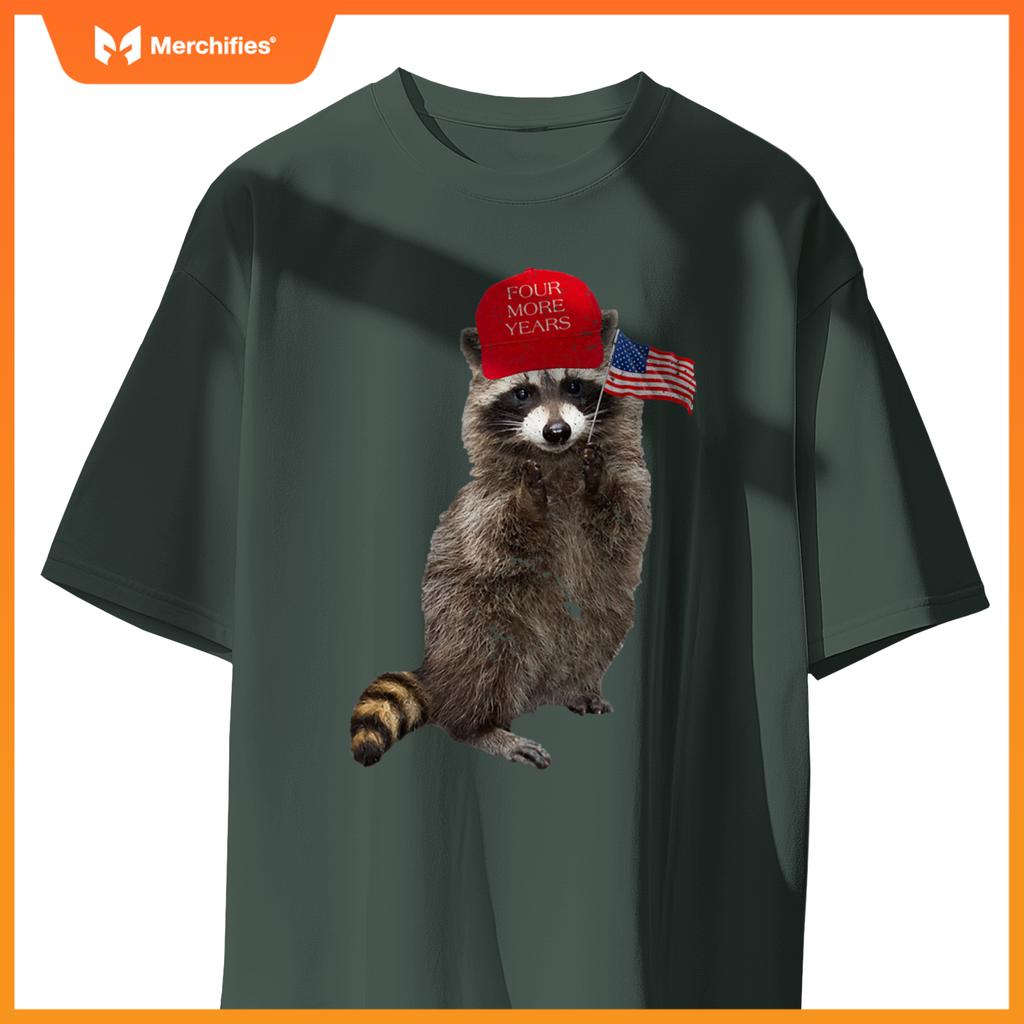 Patriotic trump raccoon with usa flag  2020 election T-Shirt