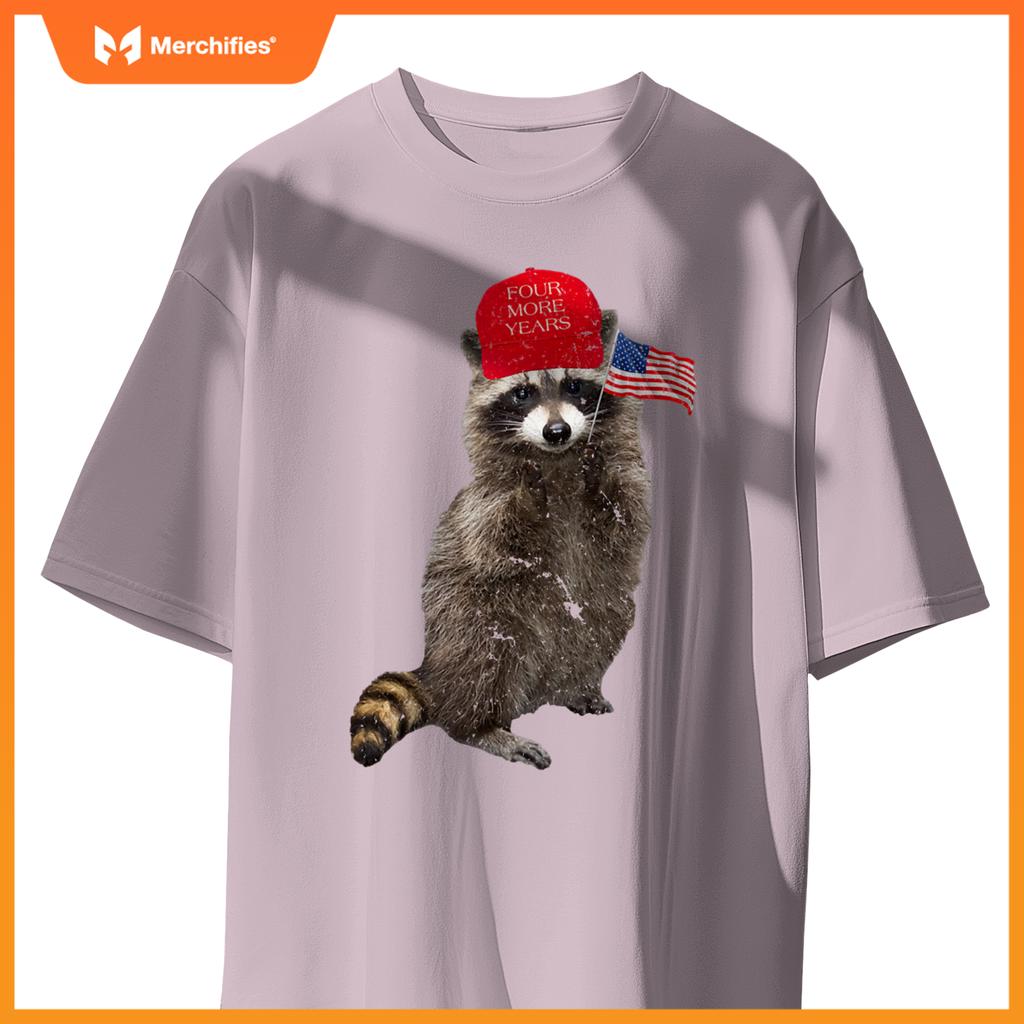 Patriotic trump raccoon with usa flag  2020 election T-Shirt