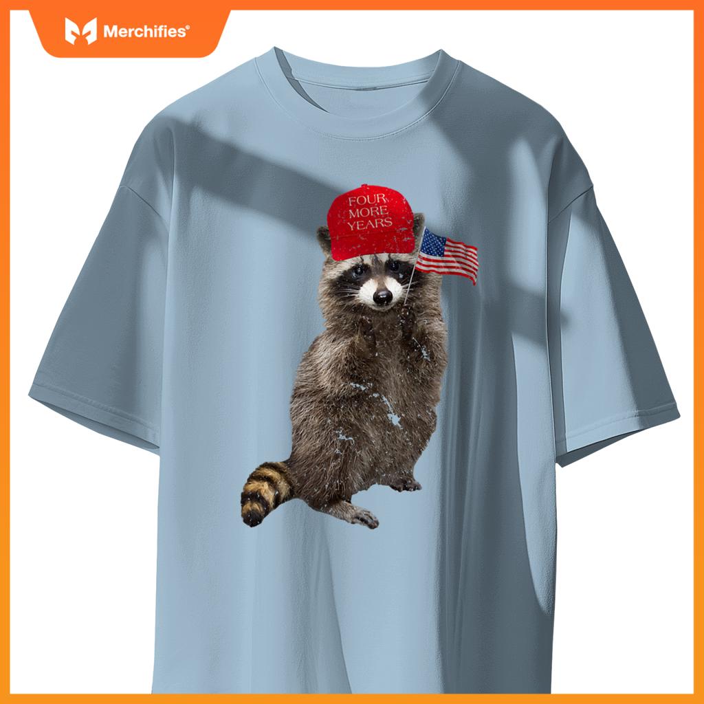 Patriotic trump raccoon with usa flag  2020 election T-Shirt