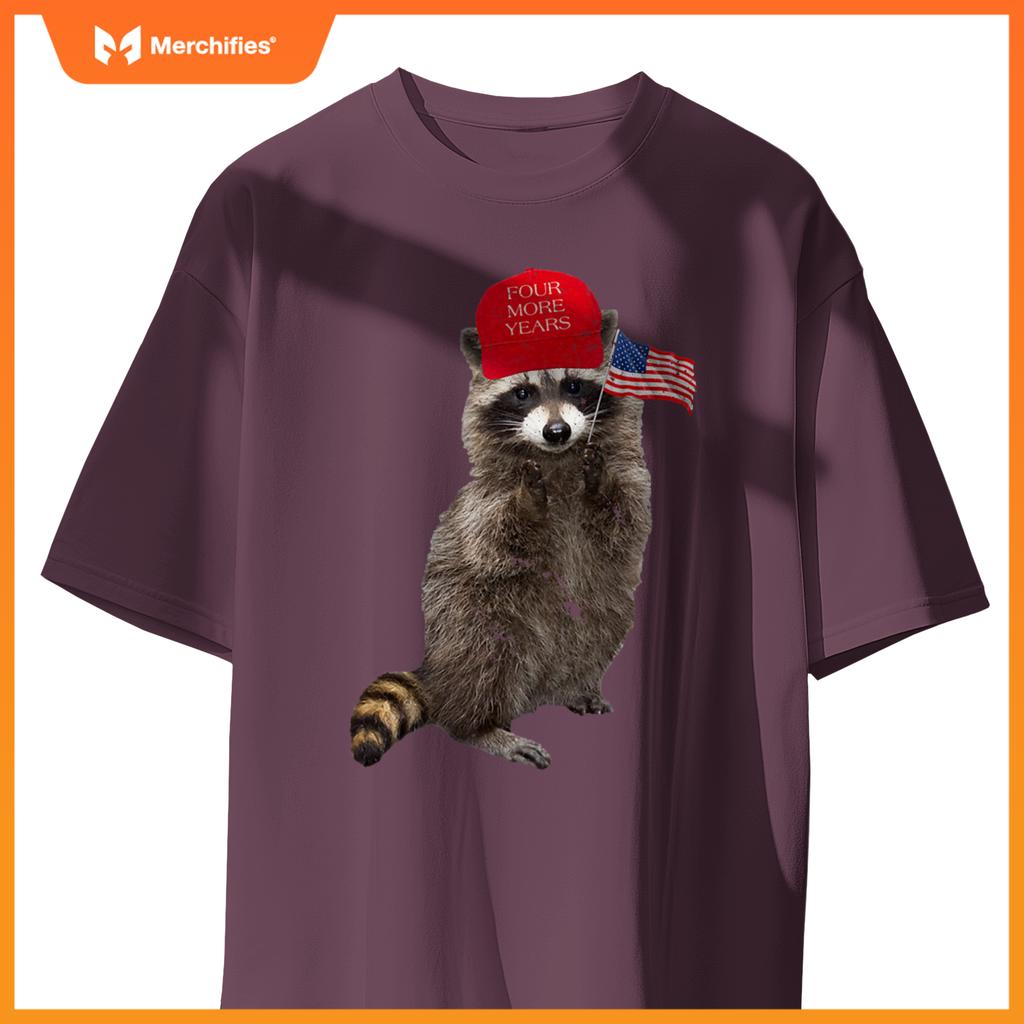 Patriotic trump raccoon with usa flag  2020 election T-Shirt