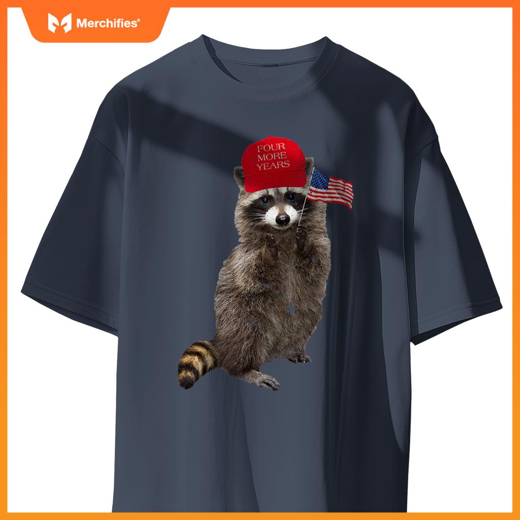 Patriotic trump raccoon with usa flag  2020 election T-Shirt
