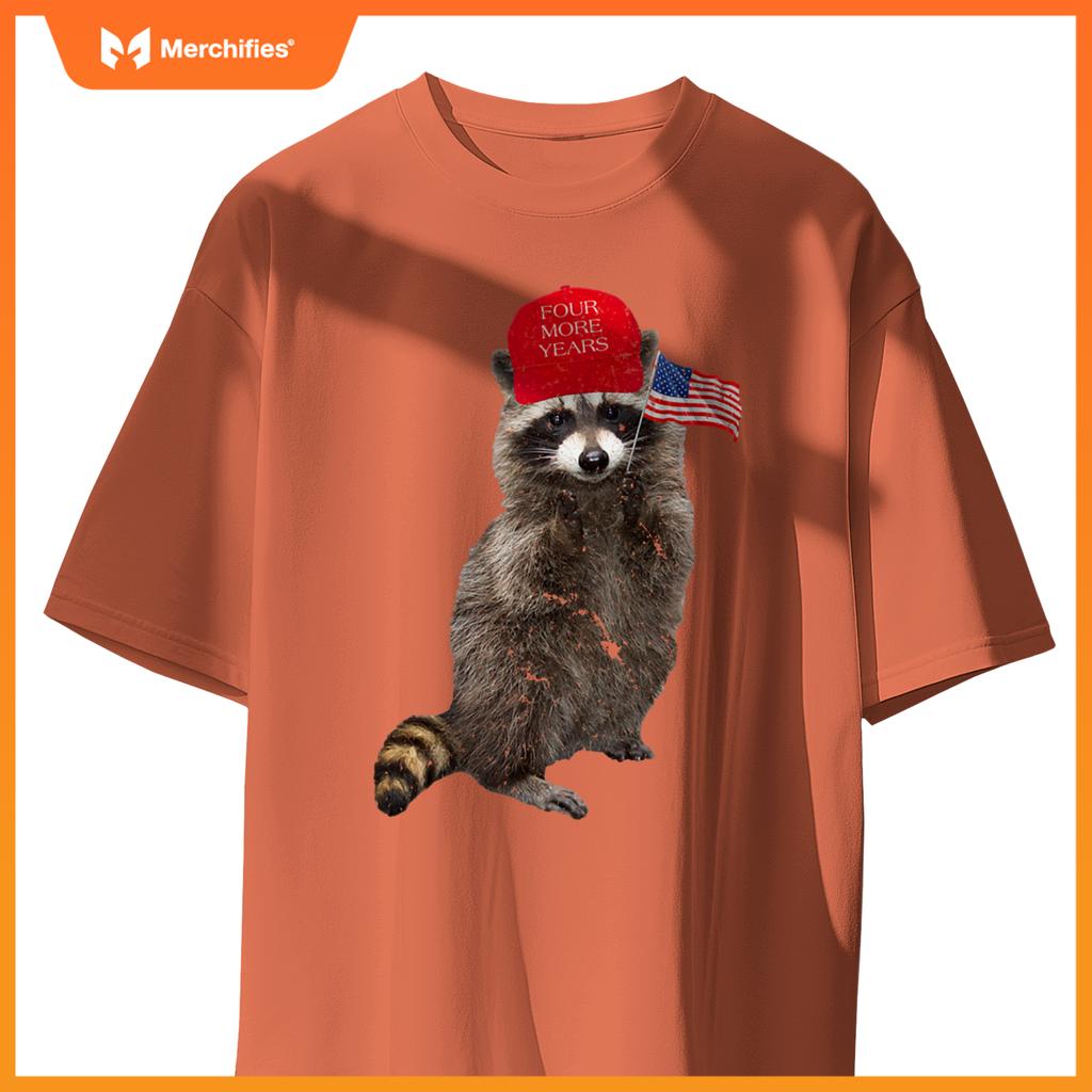 Patriotic trump raccoon with usa flag  2020 election T-Shirt