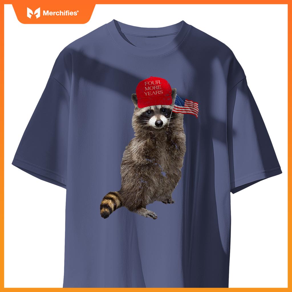 Patriotic trump raccoon with usa flag  2020 election T-Shirt