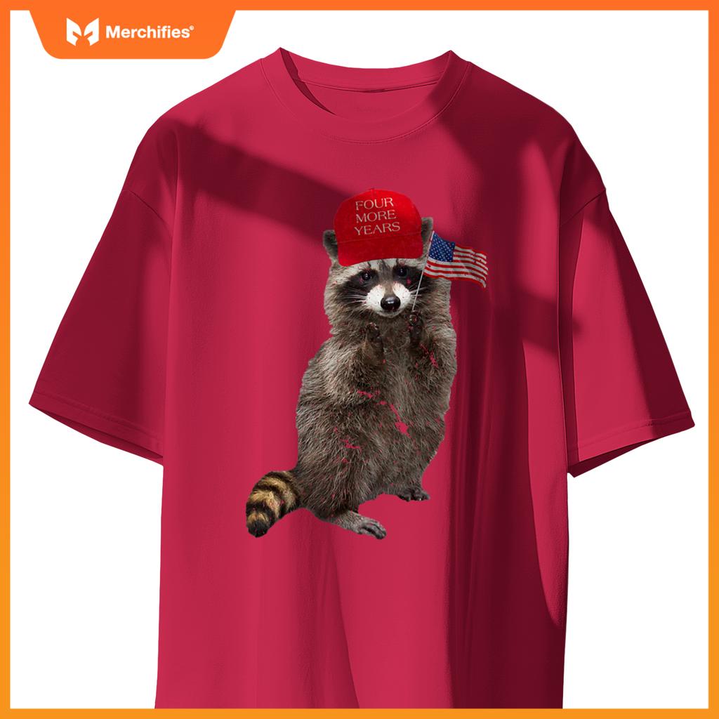 Patriotic trump raccoon with usa flag  2020 election T-Shirt
