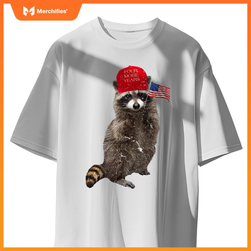 Patriotic trump raccoon with usa flag  2020 election T-Shirt