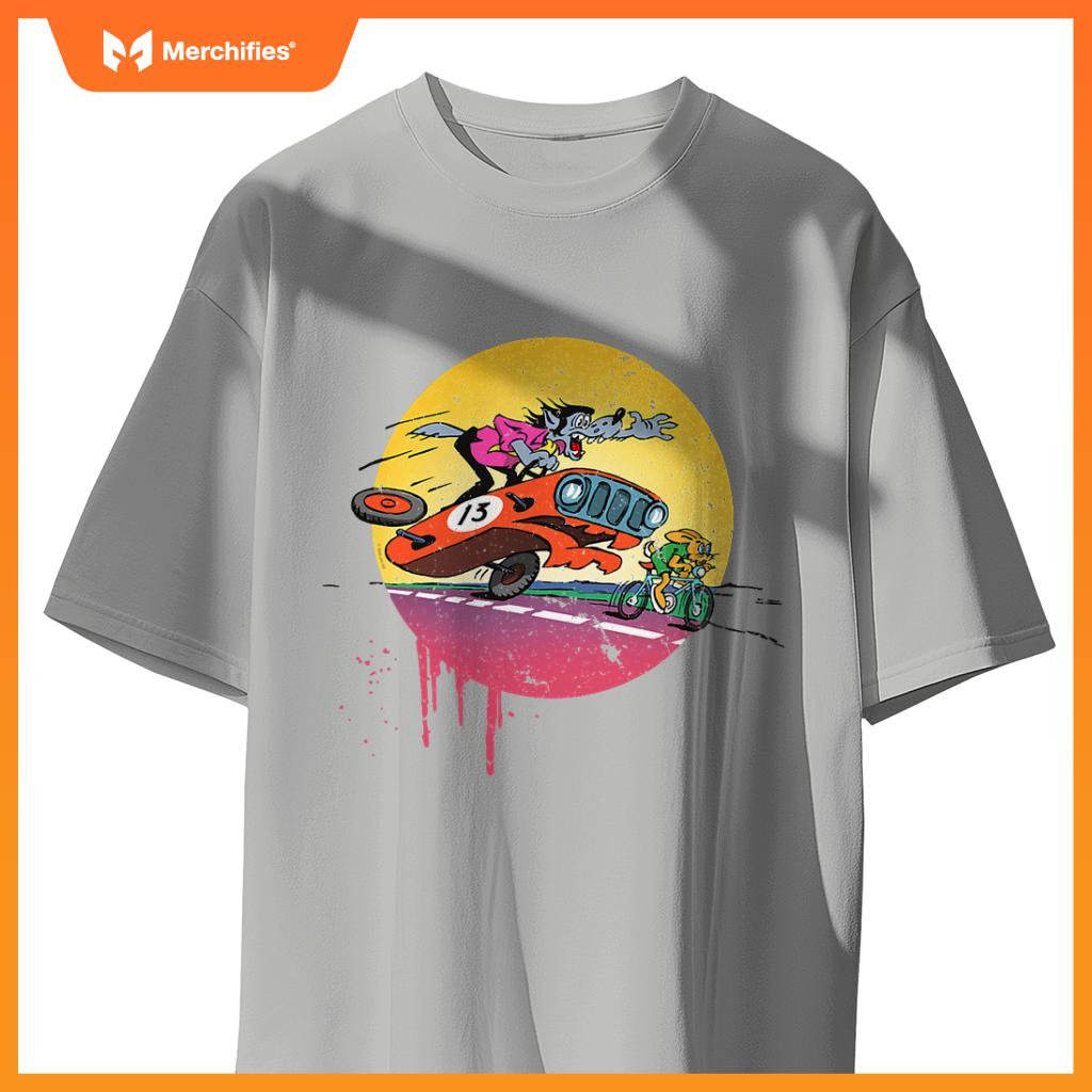 Rabbit & Wolf  Nu Pogodi Car Hunt T-Shirt