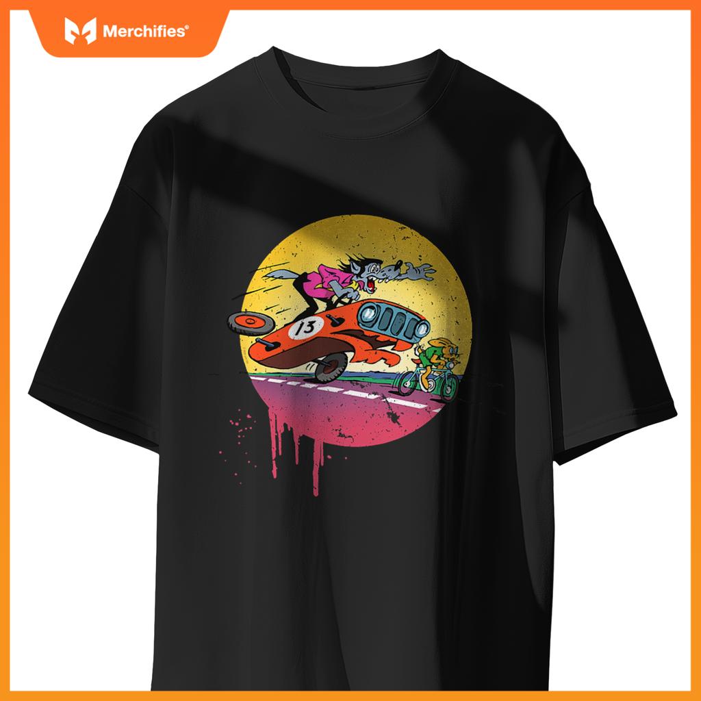 Rabbit & Wolf  Nu Pogodi Car Hunt T-Shirt