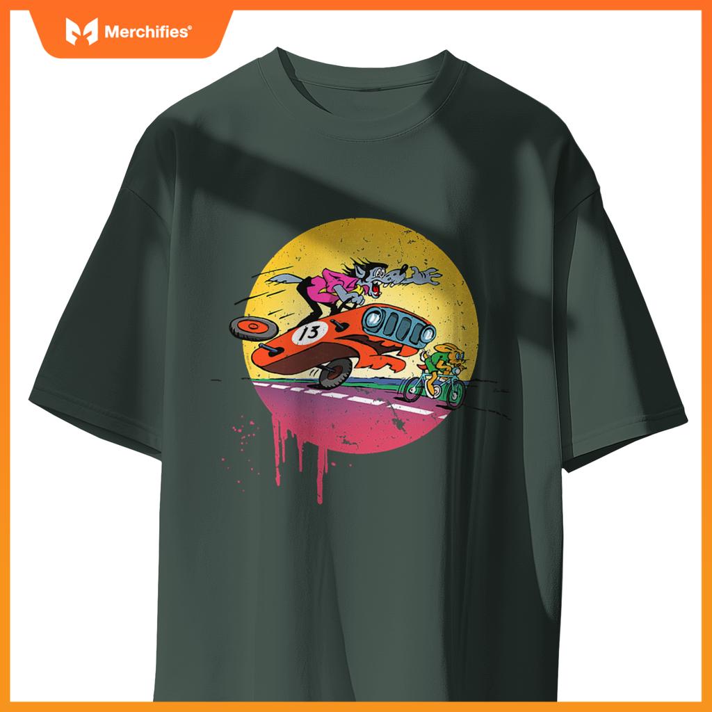 Rabbit & Wolf  Nu Pogodi Car Hunt T-Shirt