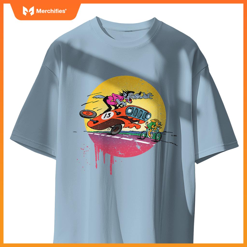 Rabbit & Wolf  Nu Pogodi Car Hunt T-Shirt