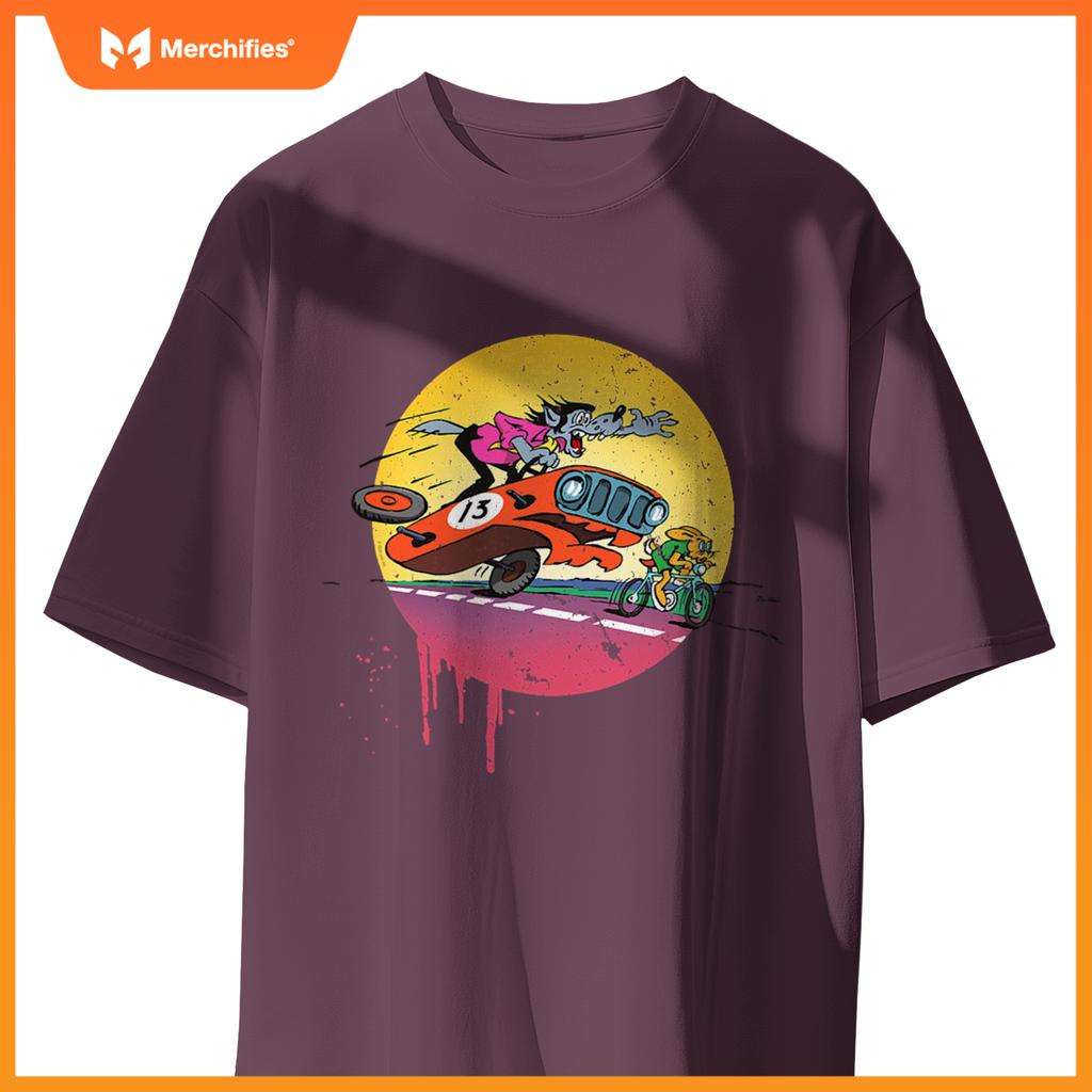 Rabbit & Wolf  Nu Pogodi Car Hunt T-Shirt