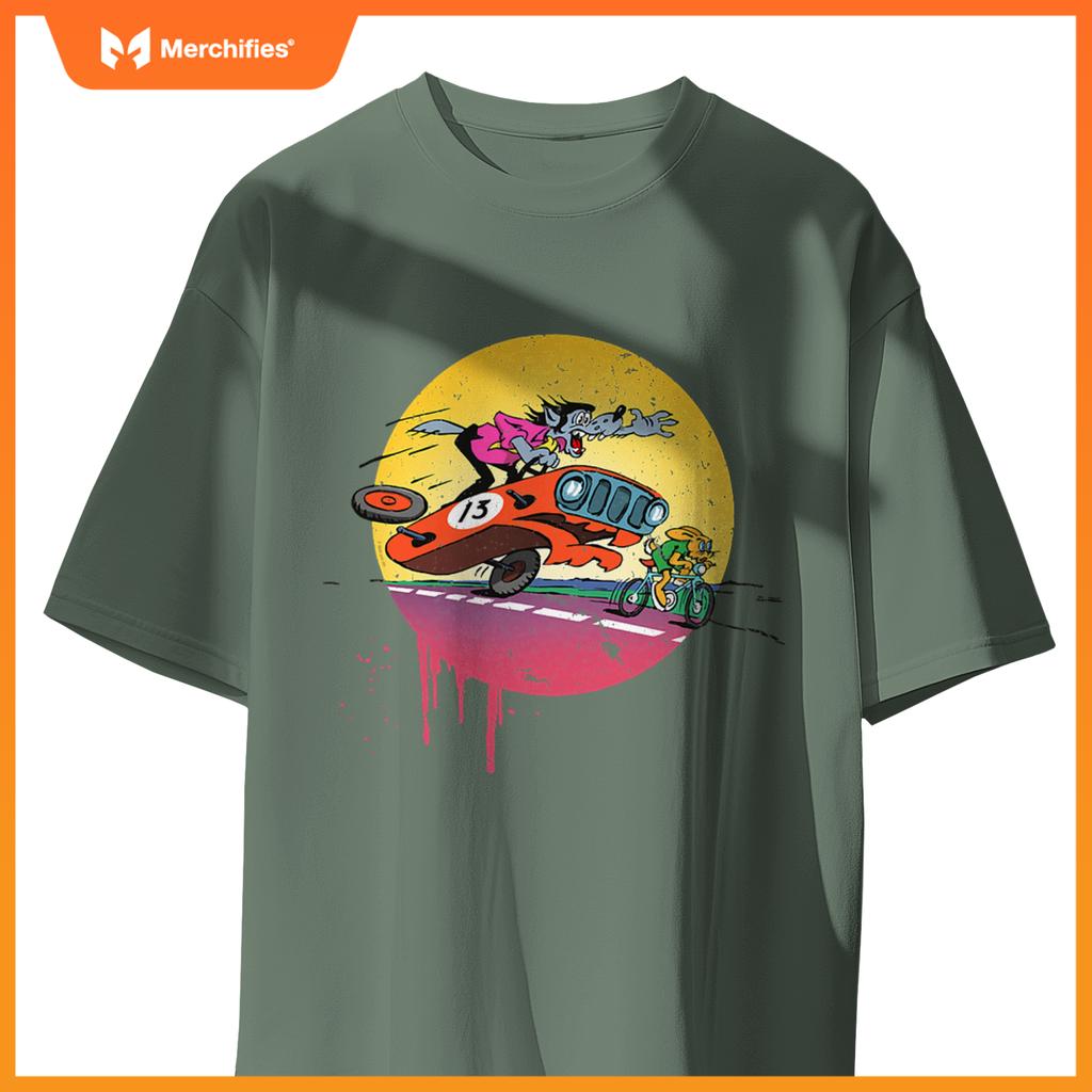 Rabbit & Wolf  Nu Pogodi Car Hunt T-Shirt