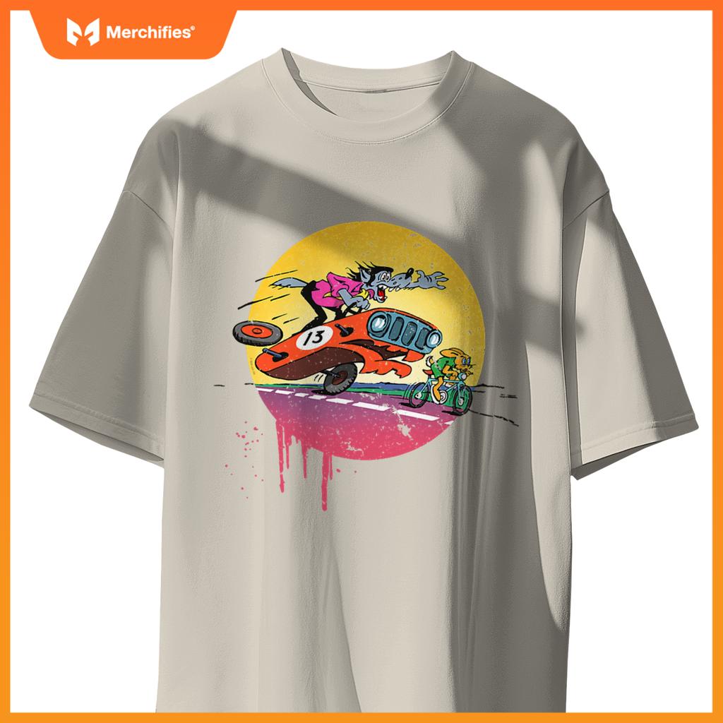 Rabbit & Wolf  Nu Pogodi Car Hunt T-Shirt