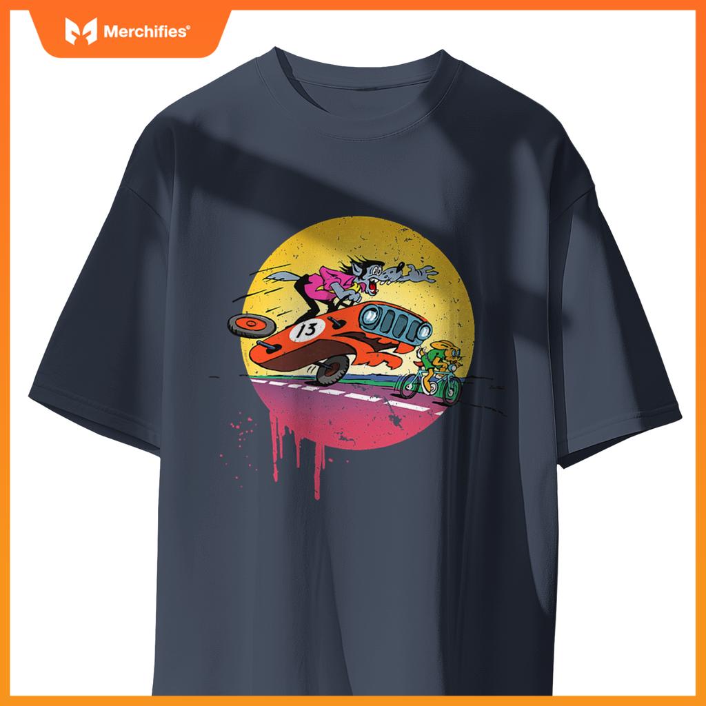 Rabbit & Wolf  Nu Pogodi Car Hunt T-Shirt