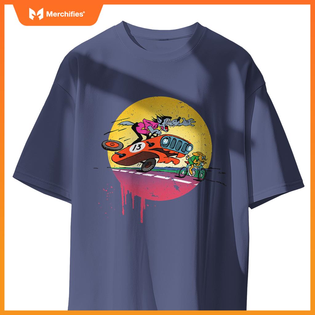 Rabbit & Wolf  Nu Pogodi Car Hunt T-Shirt