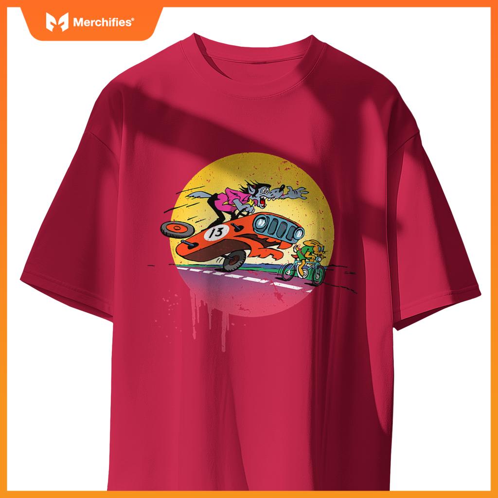 Rabbit & Wolf  Nu Pogodi Car Hunt T-Shirt