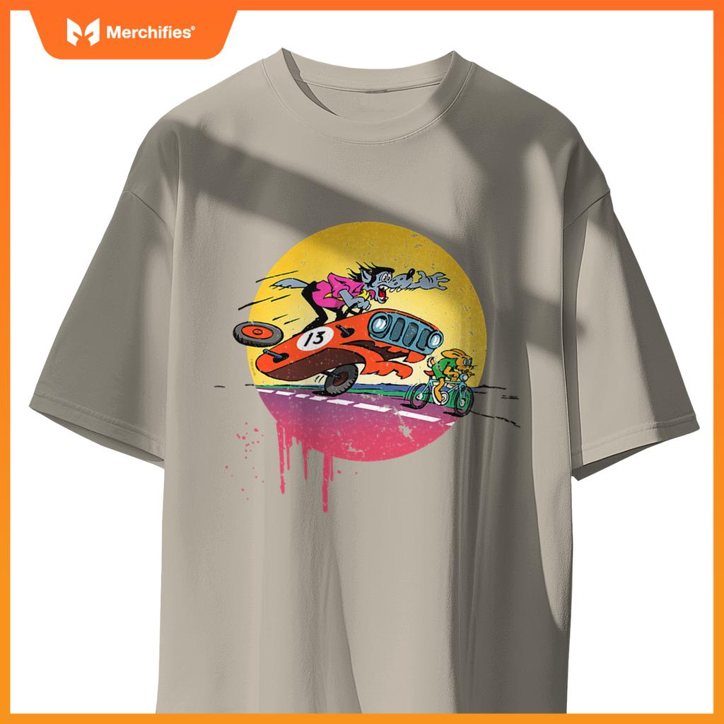 Rabbit & Wolf  Nu Pogodi Car Hunt T-Shirt