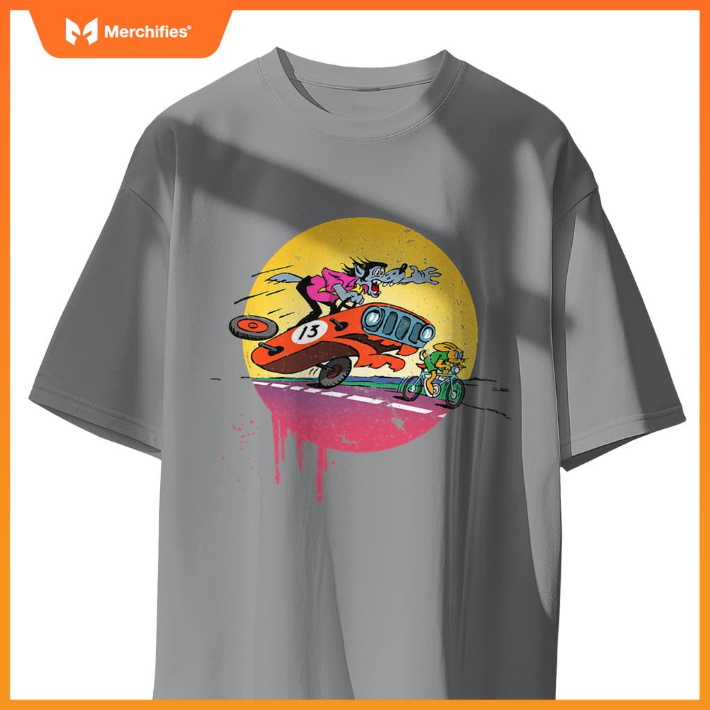 Rabbit & Wolf  Nu Pogodi Car Hunt T-Shirt