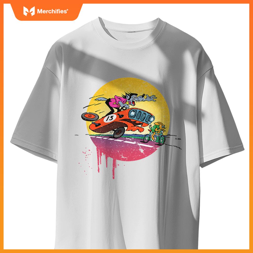 Rabbit & Wolf  Nu Pogodi Car Hunt T-Shirt
