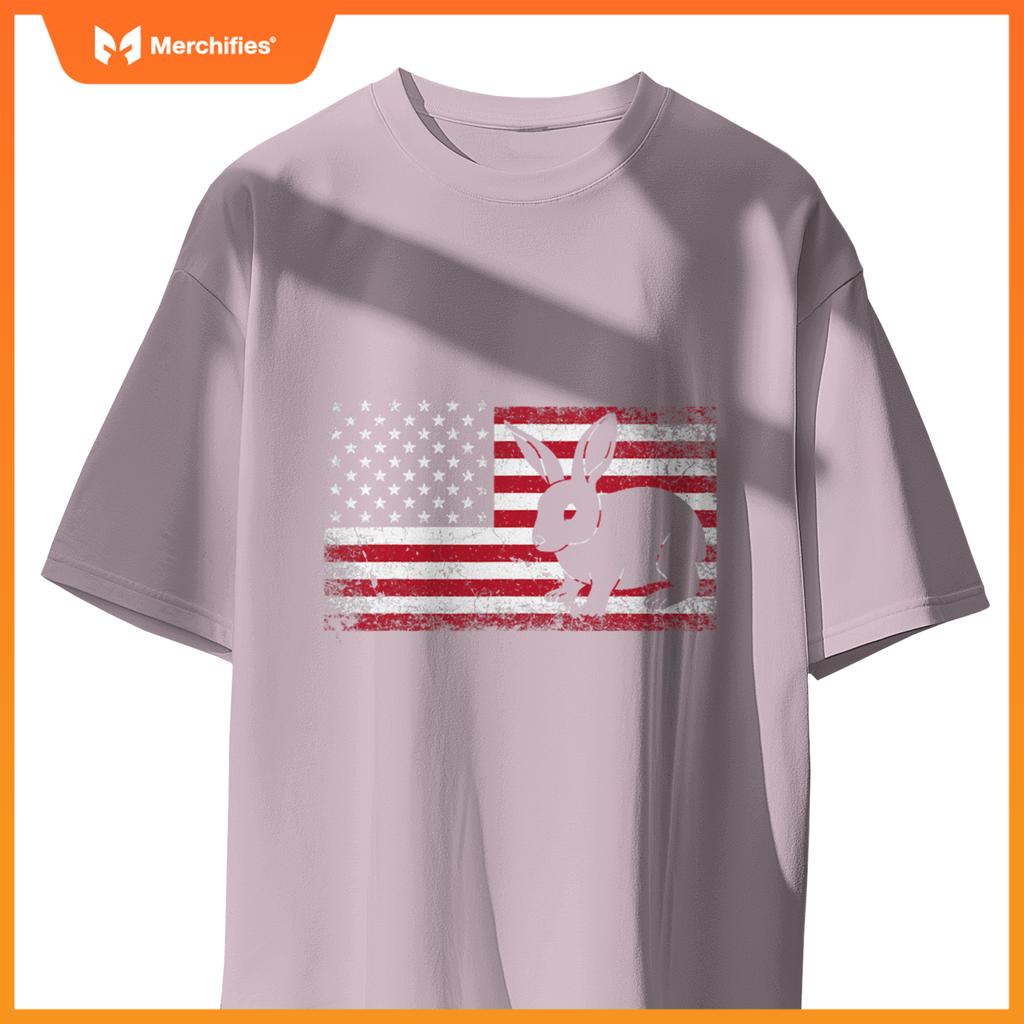 Rabbit bunny 4th of july american flag america usa patriotic T-Shirt
