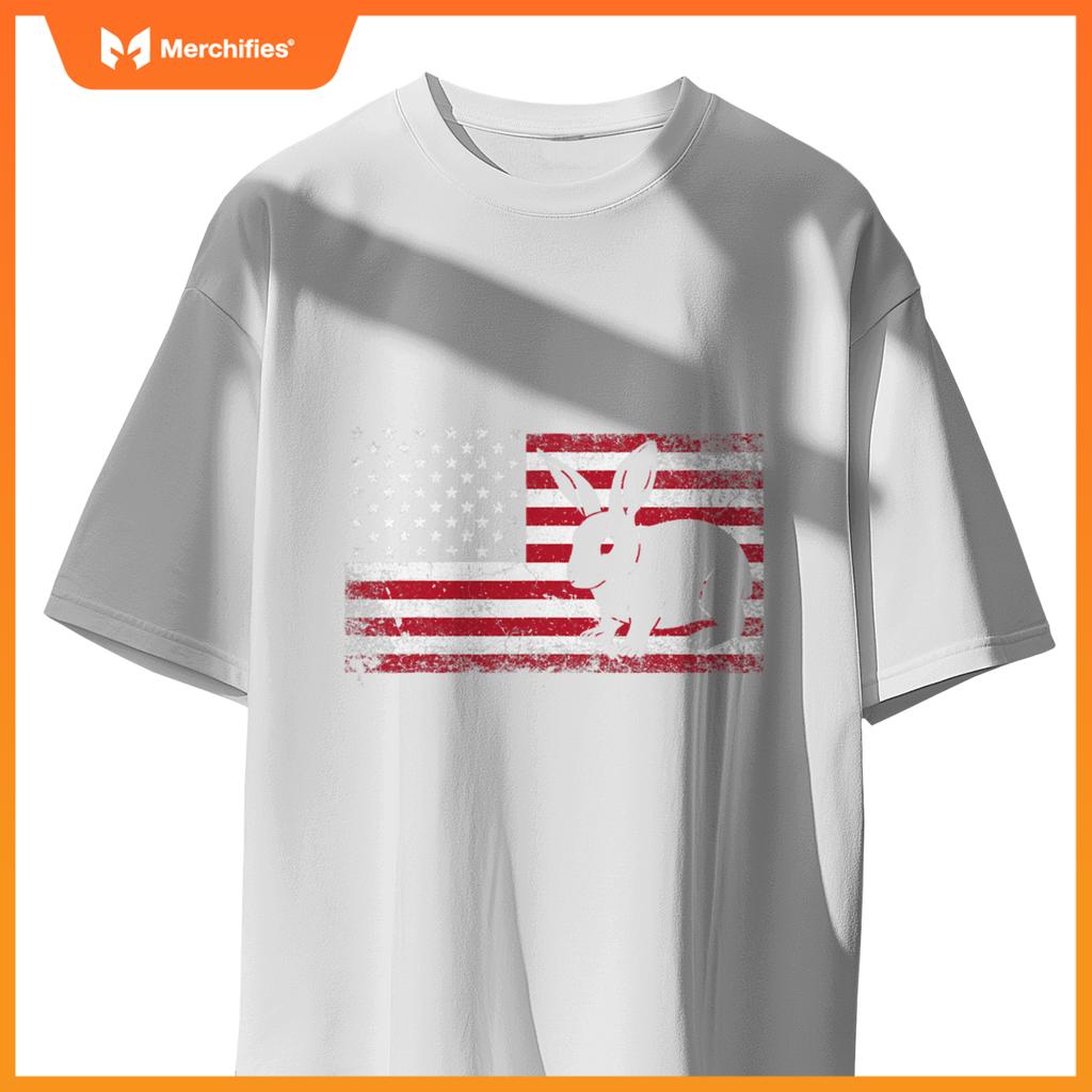 Rabbit bunny 4th of july american flag america usa patriotic T-Shirt