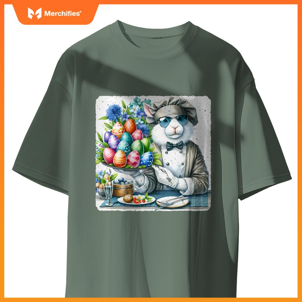 Rabbit In Sunglasses As A Gourmet Chef In A Restaurant T-Shirt