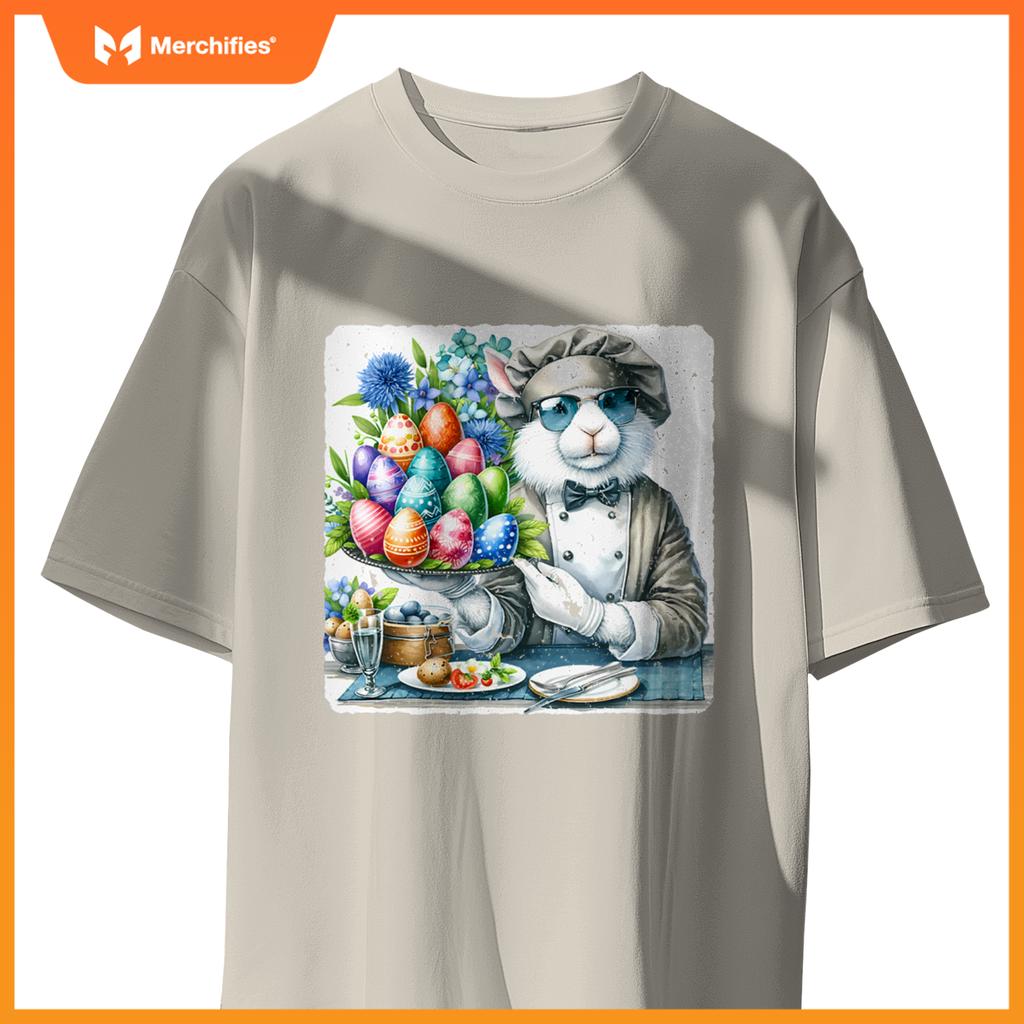 Rabbit In Sunglasses As A Gourmet Chef In A Restaurant T-Shirt