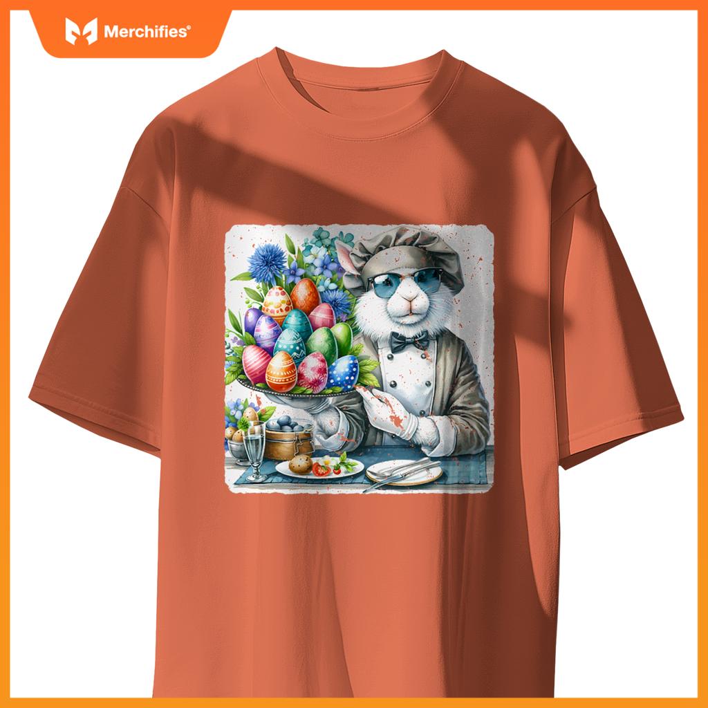Rabbit In Sunglasses As A Gourmet Chef In A Restaurant T-Shirt