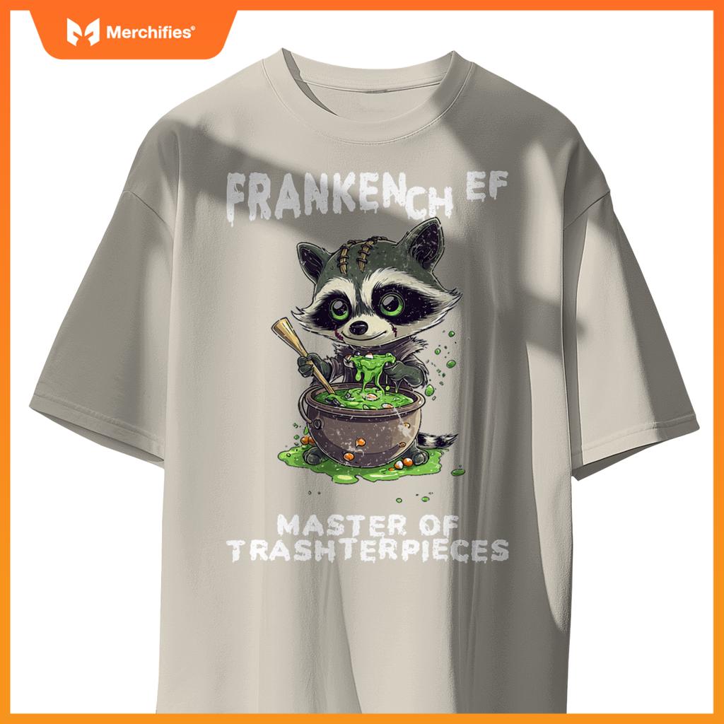 Raccoon Chef Cook Cooking Halloween Frankenstein Raccoon T-Shirt