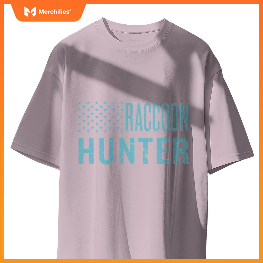Raccoon hunter usa best hunting dad patriotic american flag T-Shirt