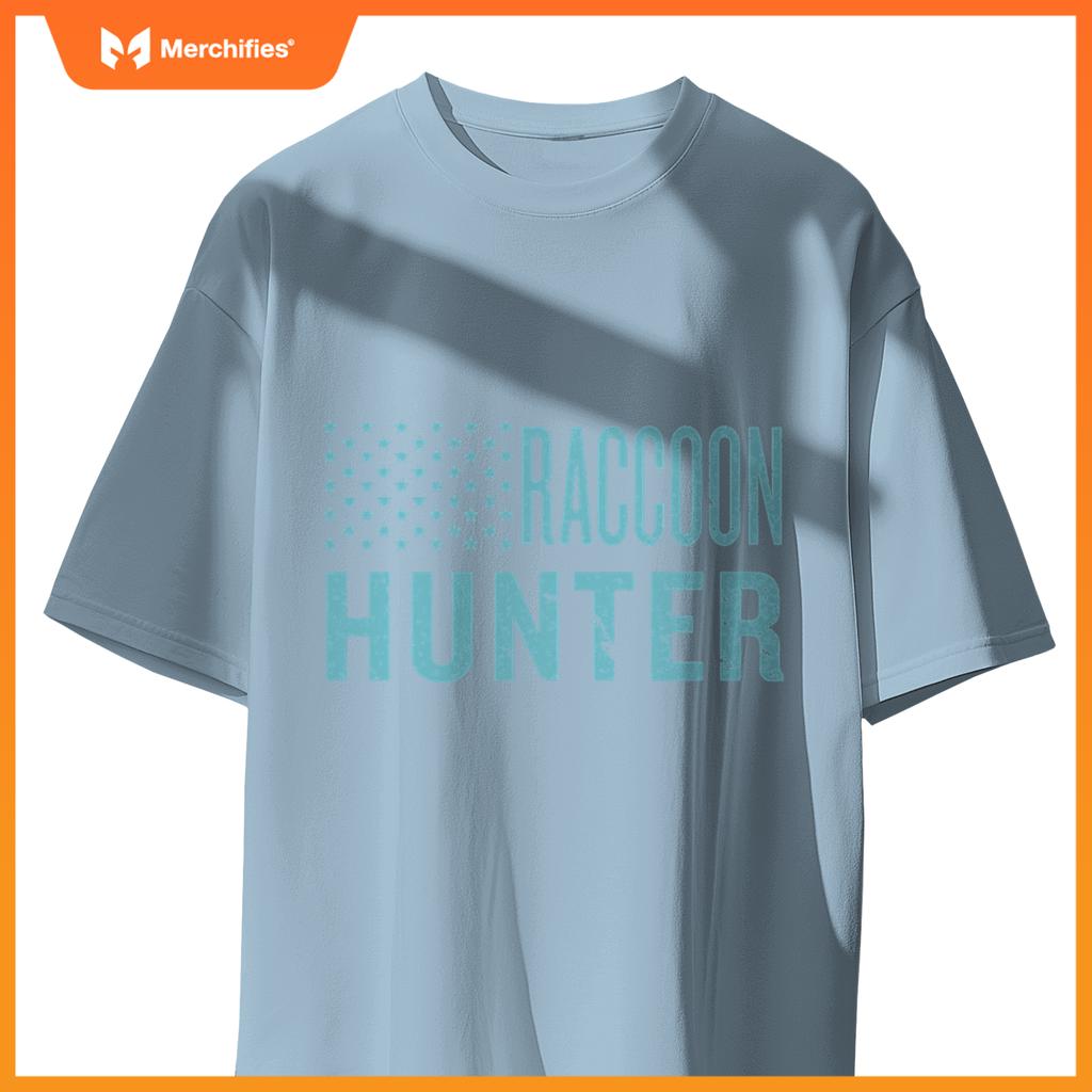 Raccoon hunter usa best hunting dad patriotic american flag T-Shirt