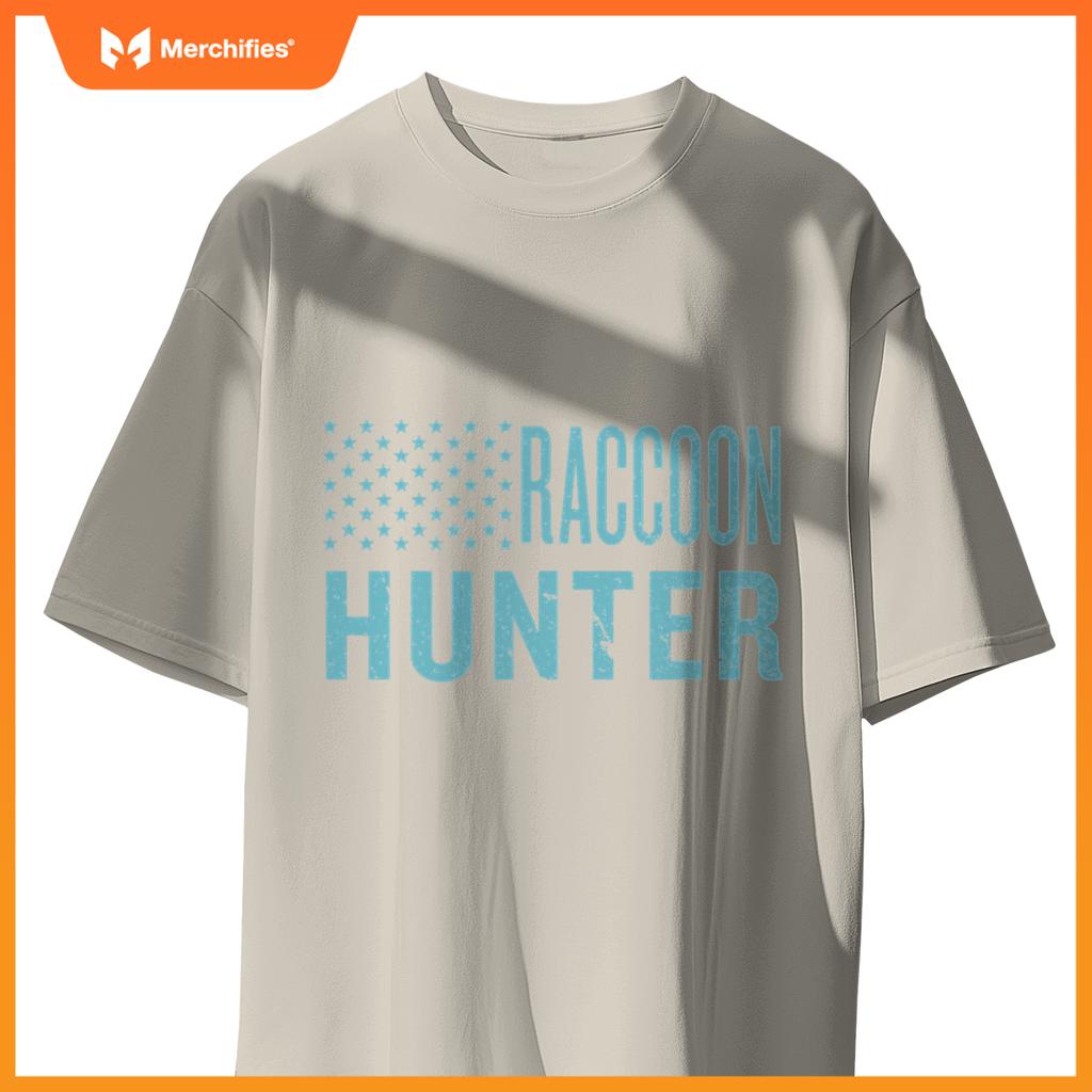 Raccoon hunter usa best hunting dad patriotic american flag T-Shirt