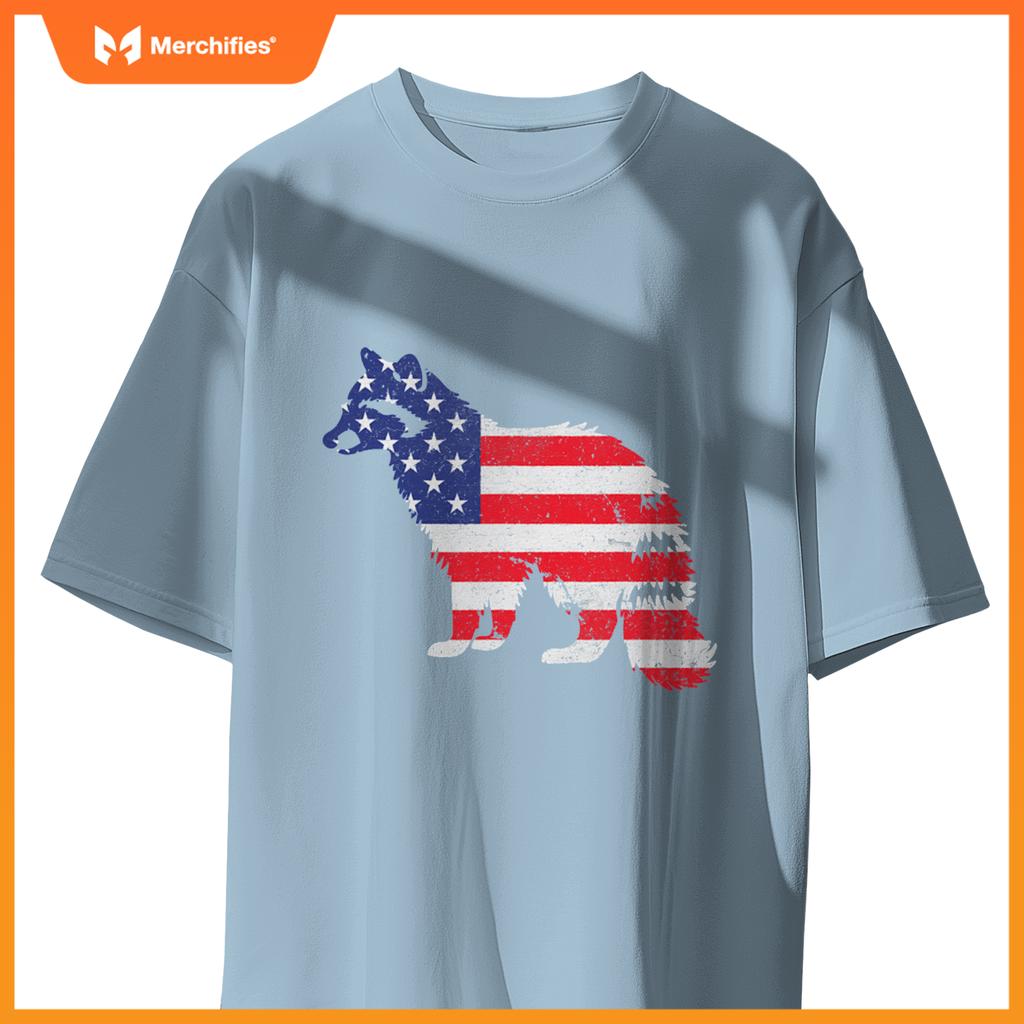 Raccoon independence day patriotic usa flag 4th of july T-Shirt