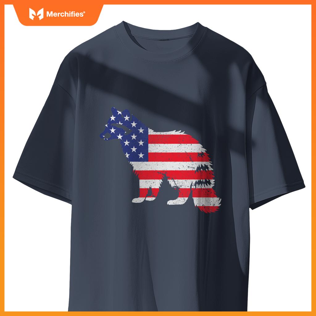 Raccoon independence day patriotic usa flag 4th of july T-Shirt