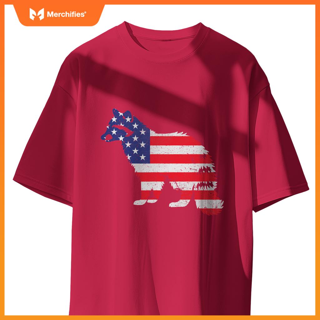Raccoon independence day patriotic usa flag 4th of july T-Shirt