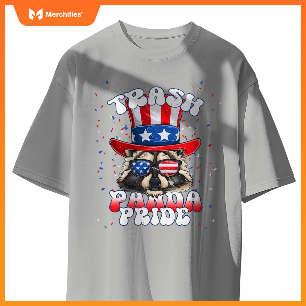 Raccoon trash panda pride patriotic 4th of july 2023 T-Shirt