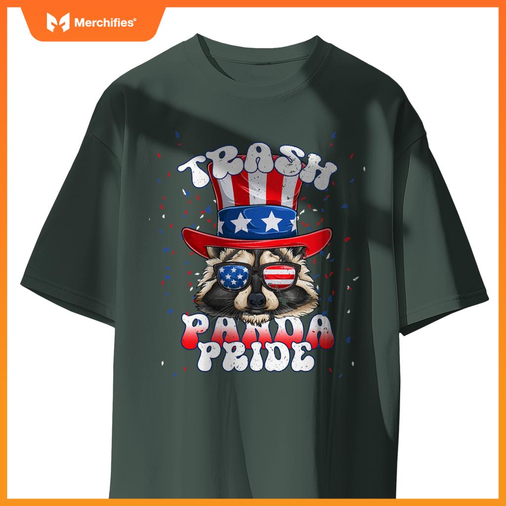 Raccoon trash panda pride patriotic 4th of july 2023 T-Shirt