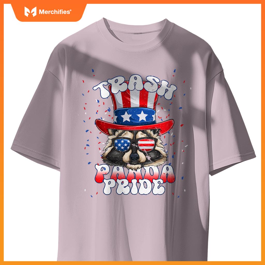Raccoon trash panda pride patriotic 4th of july 2023 T-Shirt