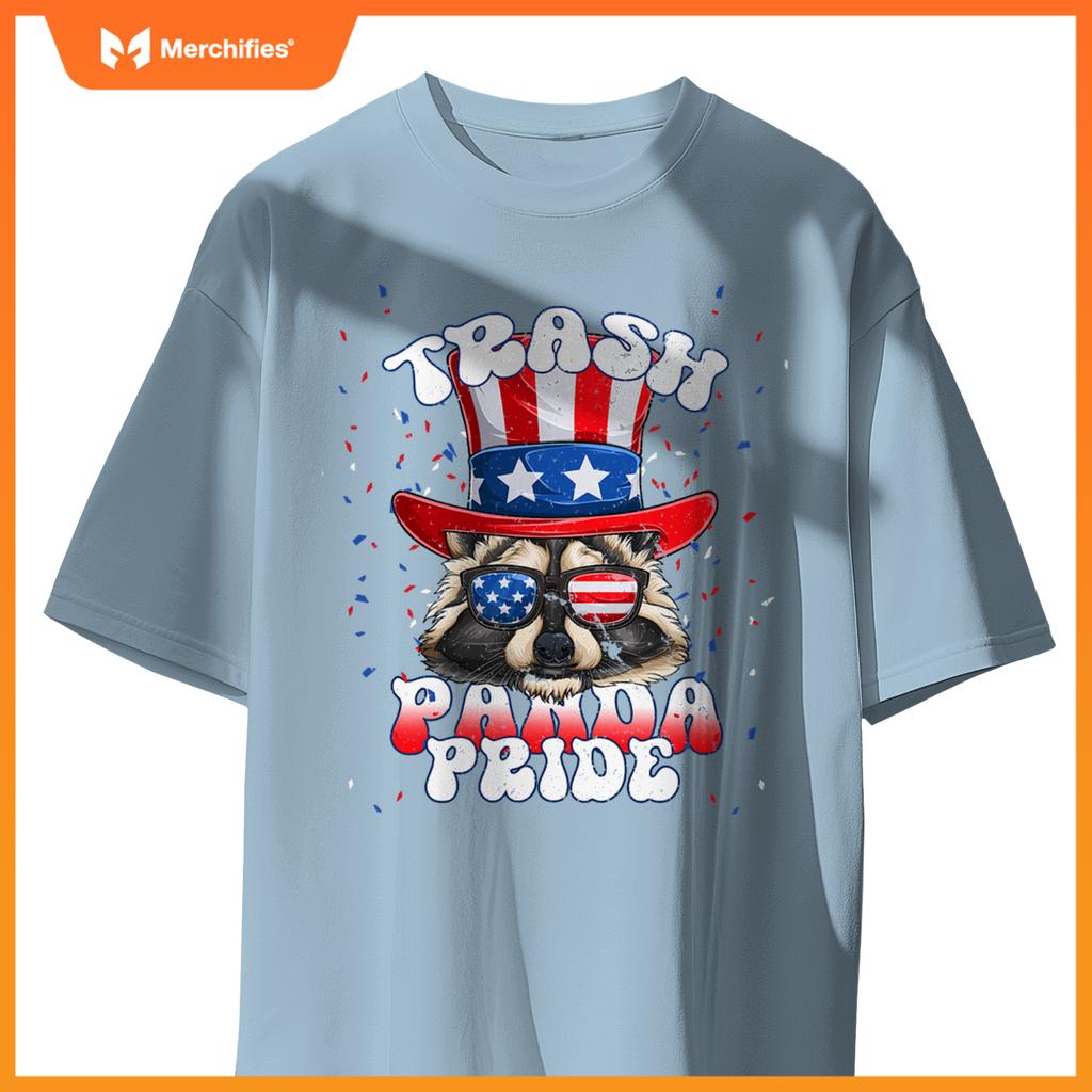 Raccoon trash panda pride patriotic 4th of july 2023 T-Shirt