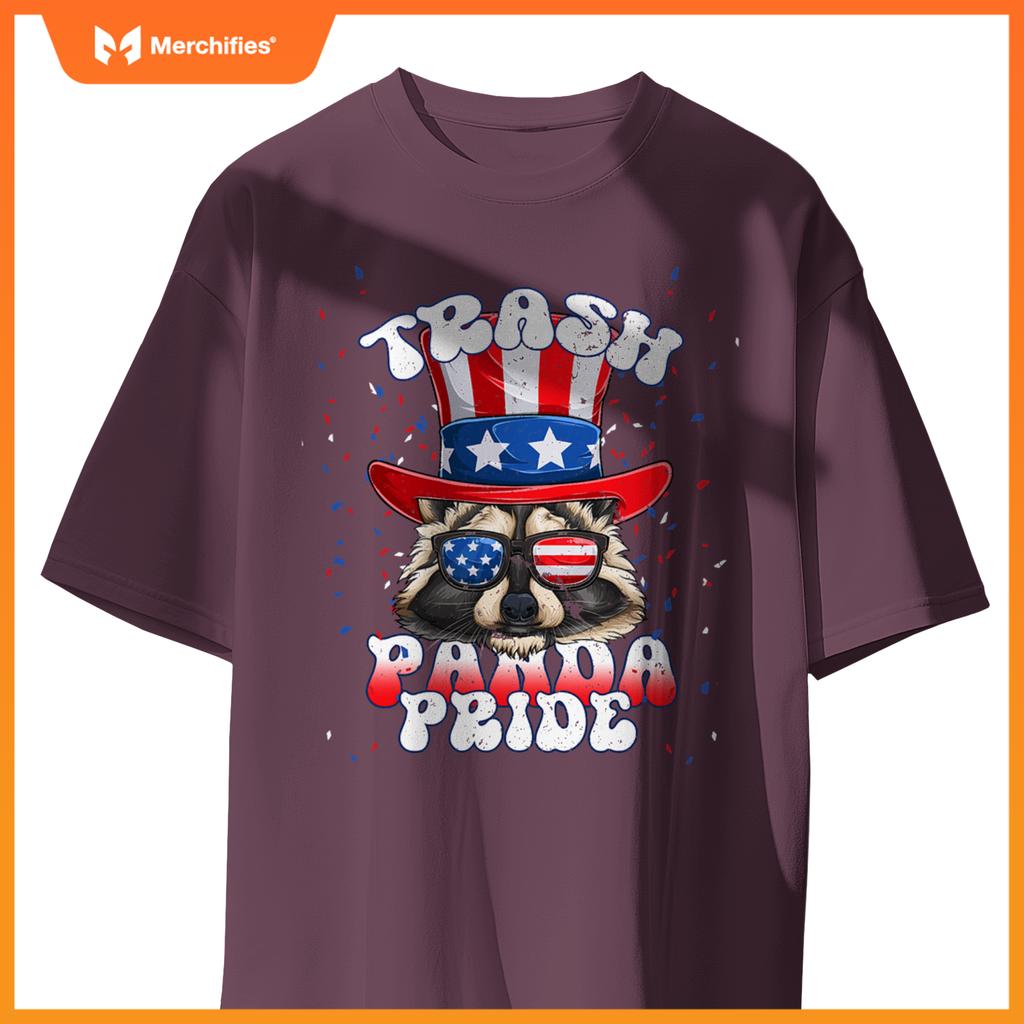 Raccoon trash panda pride patriotic 4th of july 2023 T-Shirt