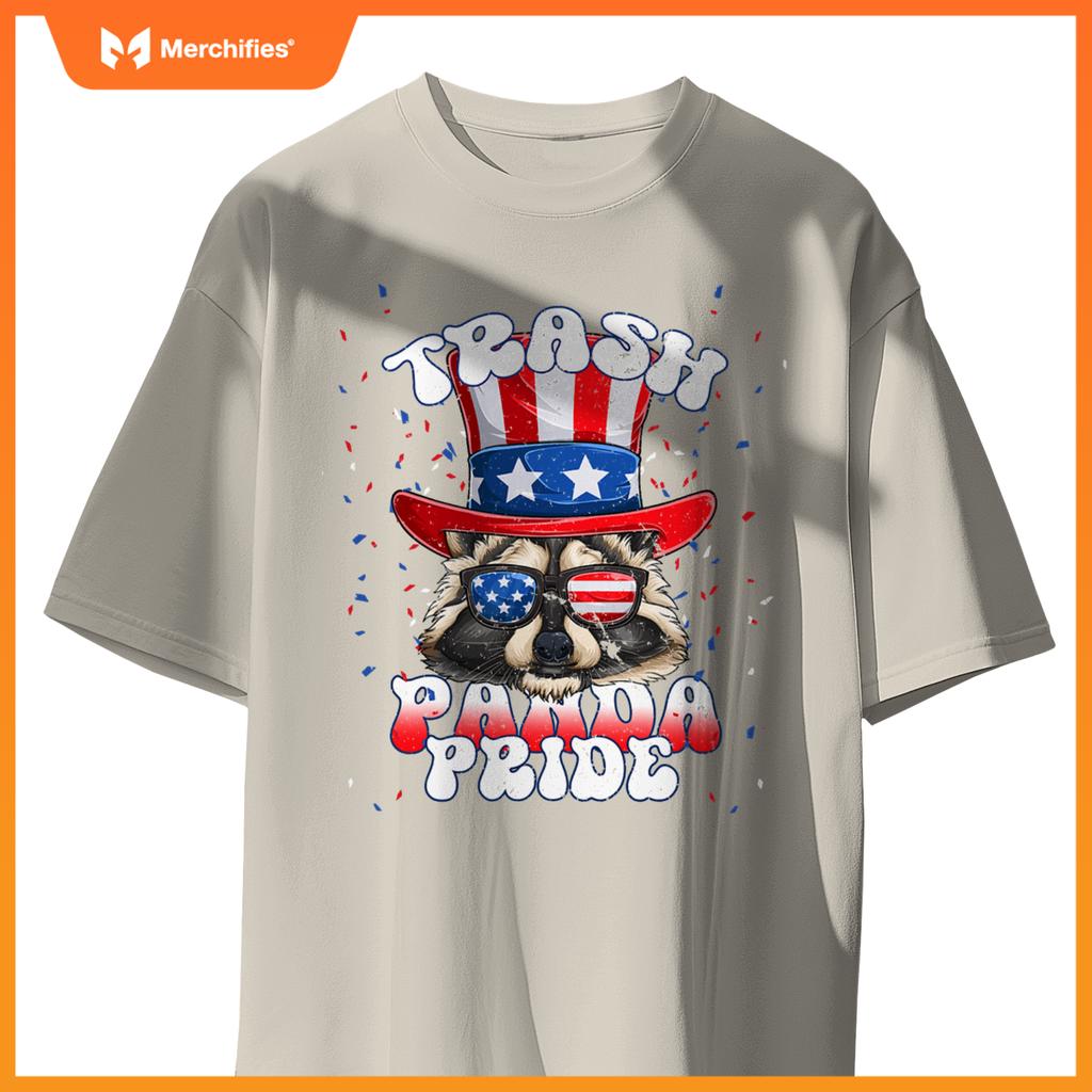 Raccoon trash panda pride patriotic 4th of july 2023 T-Shirt