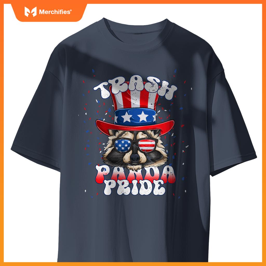 Raccoon trash panda pride patriotic 4th of july 2023 T-Shirt