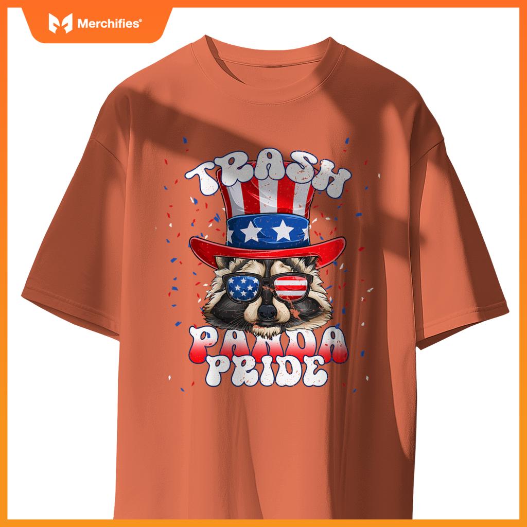 Raccoon trash panda pride patriotic 4th of july 2023 T-Shirt