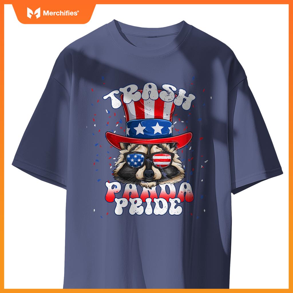 Raccoon trash panda pride patriotic 4th of july 2023 T-Shirt