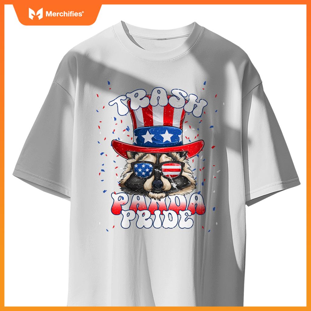 Raccoon trash panda pride patriotic 4th of july 2023 T-Shirt