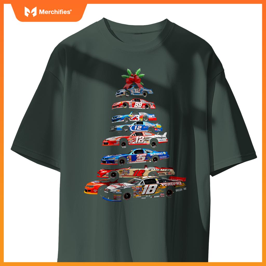 Race Car Christmas Tree  Holiday Racing T-Shirt