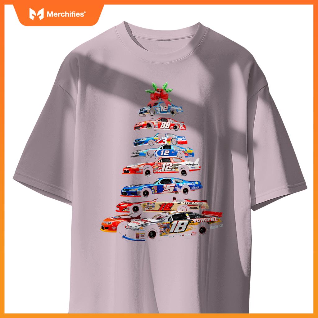 Race Car Christmas Tree  Holiday Racing T-Shirt