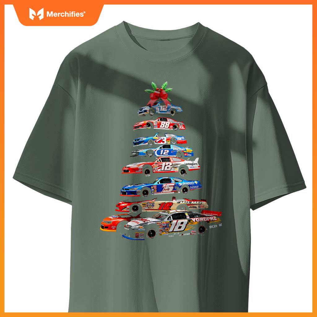Race Car Christmas Tree  Holiday Racing T-Shirt