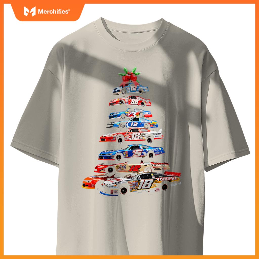 Race Car Christmas Tree  Holiday Racing T-Shirt